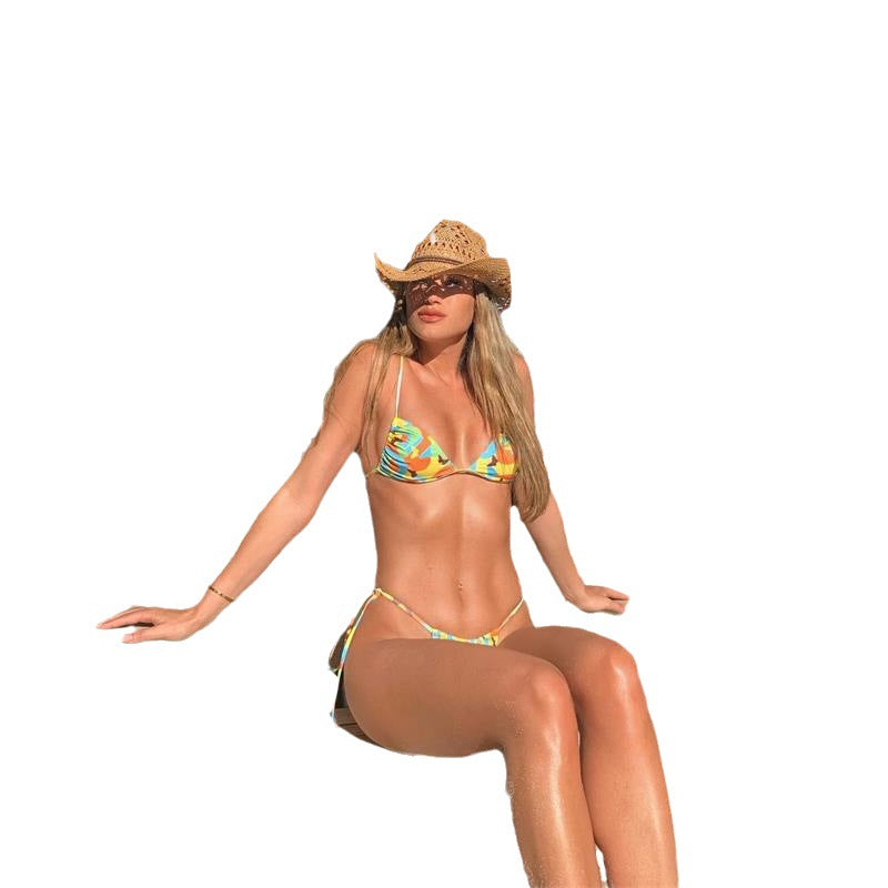 Bikini Espalda Descubierta Estampado Floral